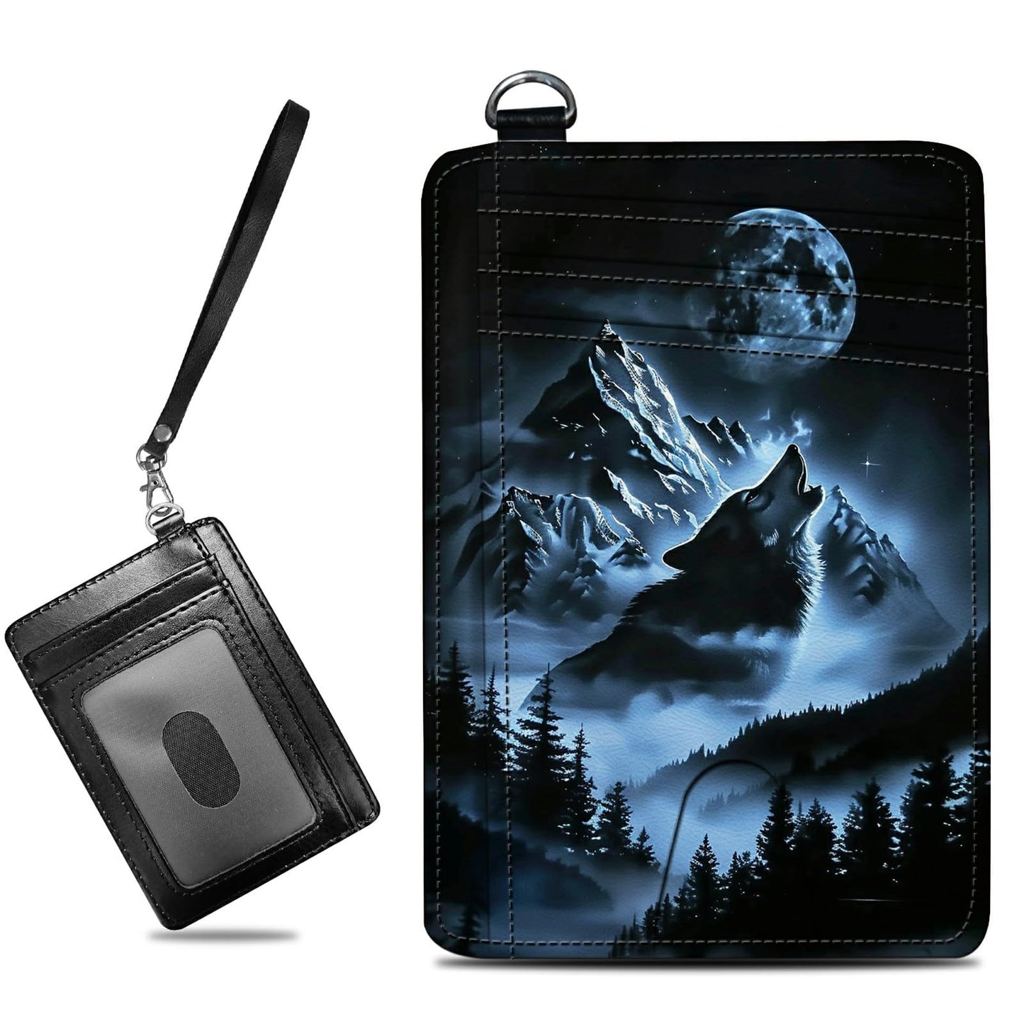 HOTCute Credit Card Holder with Zipper, Crow Skull RFID-Blocking Card Case Small Wallet for Women Men, Multi-slot Card Organizer Case Travel Accordion Wallet