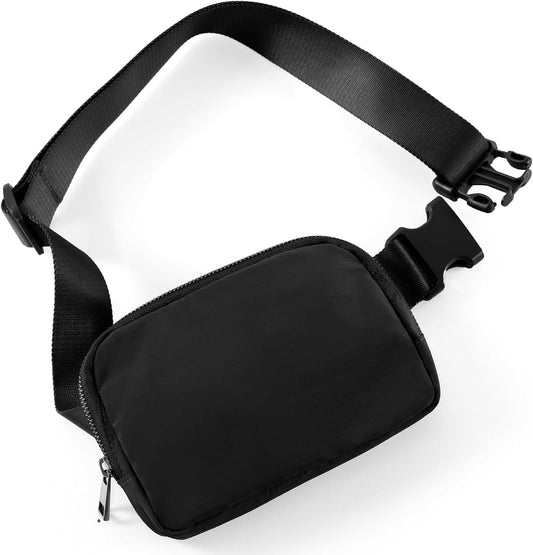 HOTODODOS Unisex Mini Belt Bag with Adjustable Strap Small Fanny Pack for Workout Running Traveling Hiking, Black