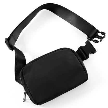 HOTODODOS Unisex Mini Belt Bag with Adjustable Strap Small Fanny Pack for Workout Running Traveling Hiking, Black