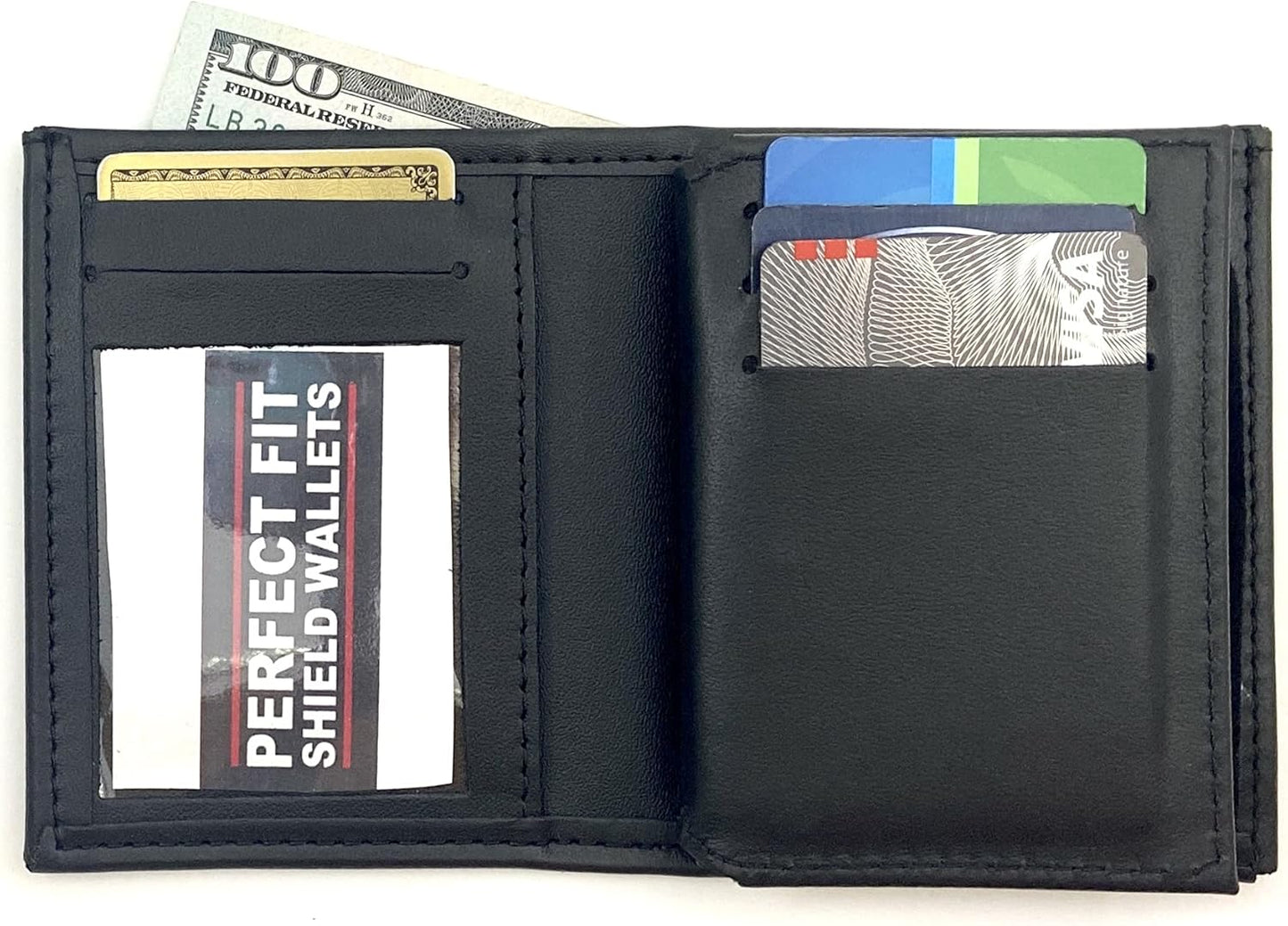 HOTPerfect Fit Shield Wallets Jail Police Law Enforcement 7 Point Star | California DOC Corrections style Bi-Fold hidden badge wallet Fits for Blackinton B2001 (Cutout PF215)