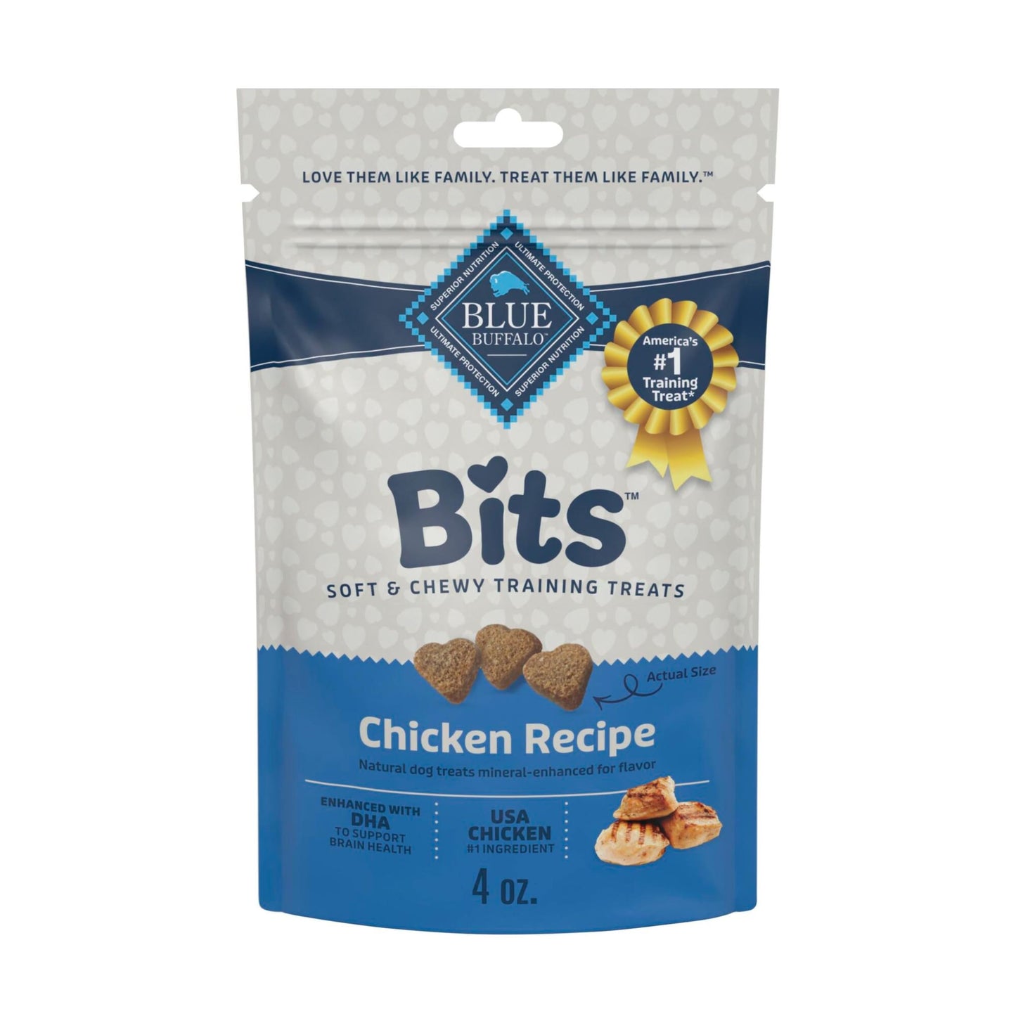 HOTBlue Buffalo Bits Beef Soft & Chewy Dog Treats, Bite-Sized for Training, Made with Real Beef & Enhanced with DHA, Heart-Shaped Dog Treats, Made in the USA with Natural Ingredients, 19 oz.