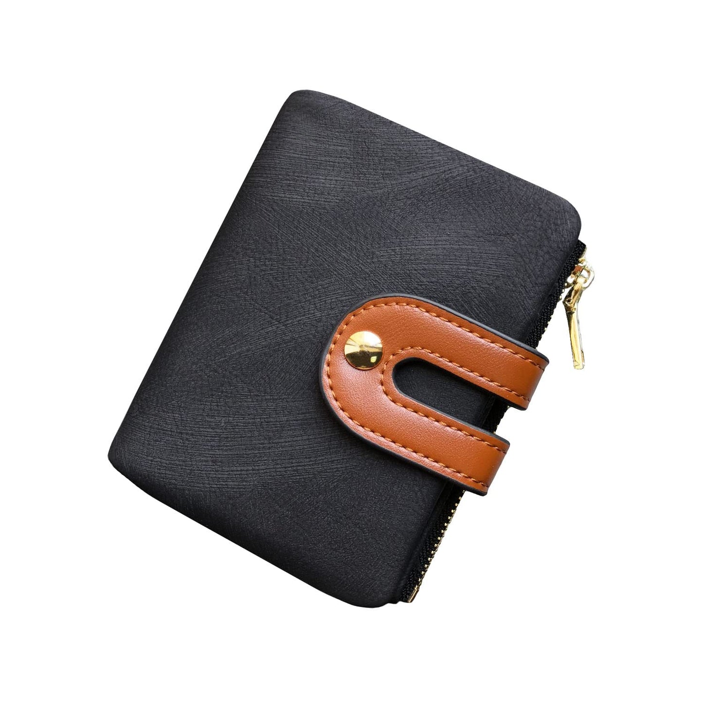 HOTAOXONEL Women's Rfid Small Bifold Leather Wallet Ladies Mini Zipper Coin Purse id card Pocket,Slim Compact Thin