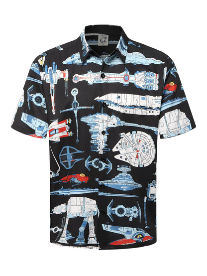 HOTHardaddy Men's Hawaiian Shirt Short Sleeves Printed Button Down Summer Beach Casual Shirts