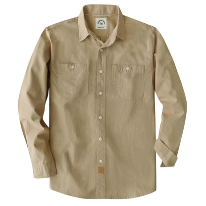 HOTDubinik® Chambray Shirt Men Cotton Mens Long Sleeve Button Down Shirts | Lightweight, Soft, Comfortable, Casual, Work, Breathable, 2 Pockets, Regular Fit, Vintage, Spring, Summer, Fall, Winter