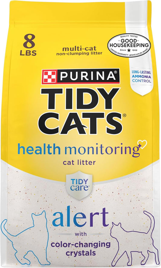 HOTPurina Tidy Cats Tidy Care Alert Cat Health Monitoring Non Clumping Cat Litter with Silica Crystals - 8 Pound (Pack of 1)
