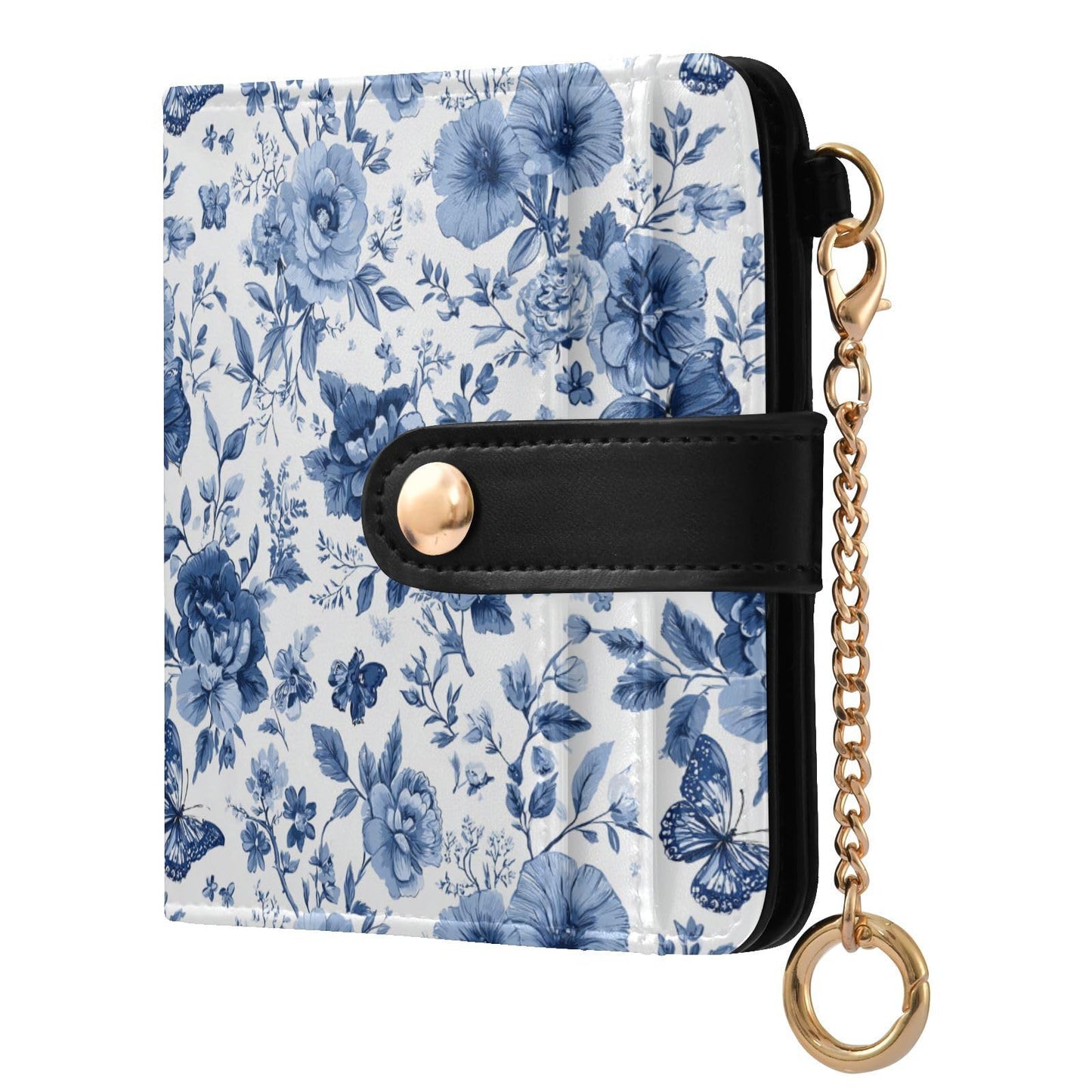 HOTElegant Peonies and Irises Rfid Women Wallet 1 Pack Cute Coin Purse PU Leather Small Wallets Credit Card Holder Bifold Zipper Thin Travel Wallet for Female Ladies Teen Girls Girly
