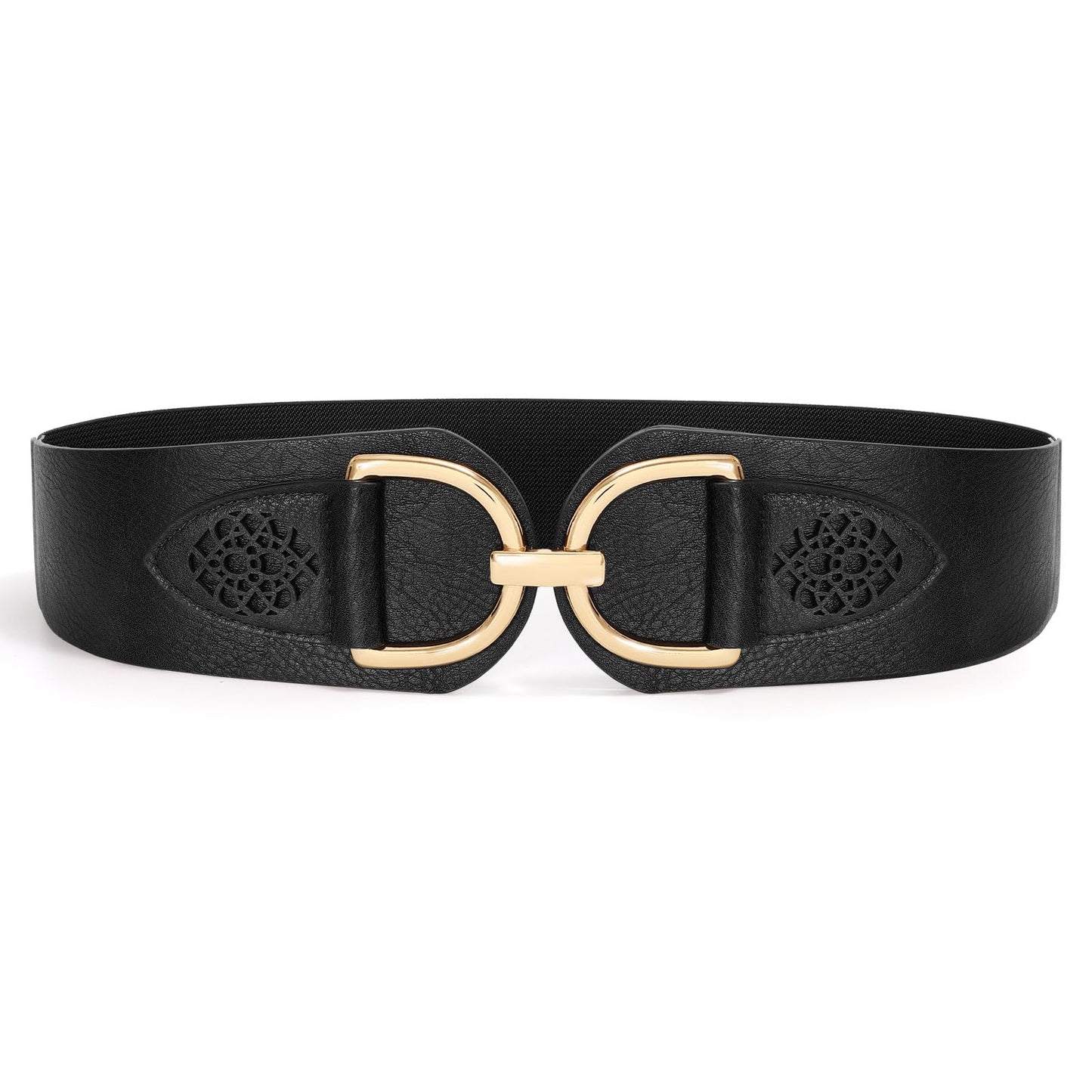 HOTSANSTHS Vintage Women Stretchy Wide Belt Chunky Buckle Elastic Wide Waist Belts for Dresses Coats