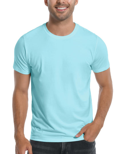 HOTPioneer Camp Mens Bamboo Shirts Ultra Soft Plain Tshirts for Men Cooling Crew Neck Casual Basic Tee Shirt Undershirt