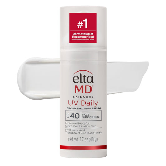 HOTEltaMD UV Daily SPF Face Sunscreen Moisturizer with Zinc Oxide, Daily Face Moisturizer with SPF, Sunscreen for Dry Skin