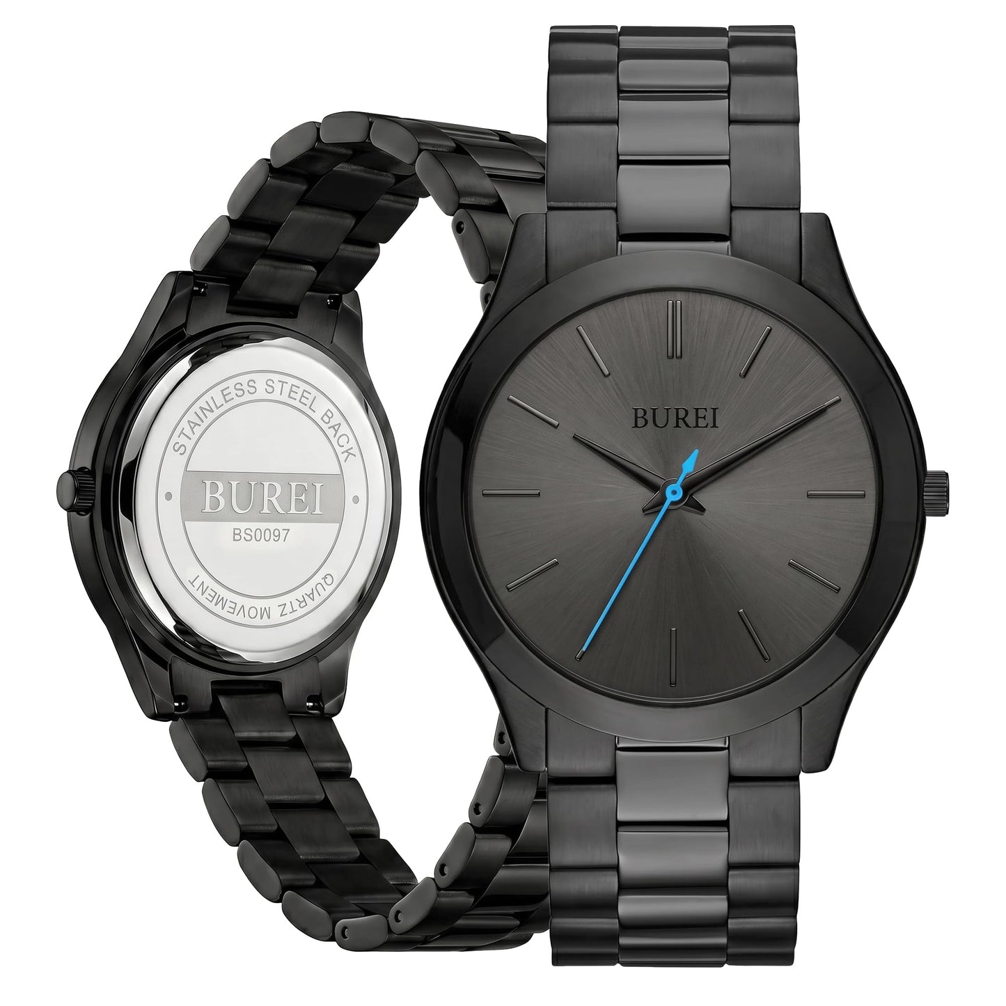 HOTBUREI Men Watches Gifts for Men Fashion Stainless Steel Analog Quartz Waterproof Watches for Mens