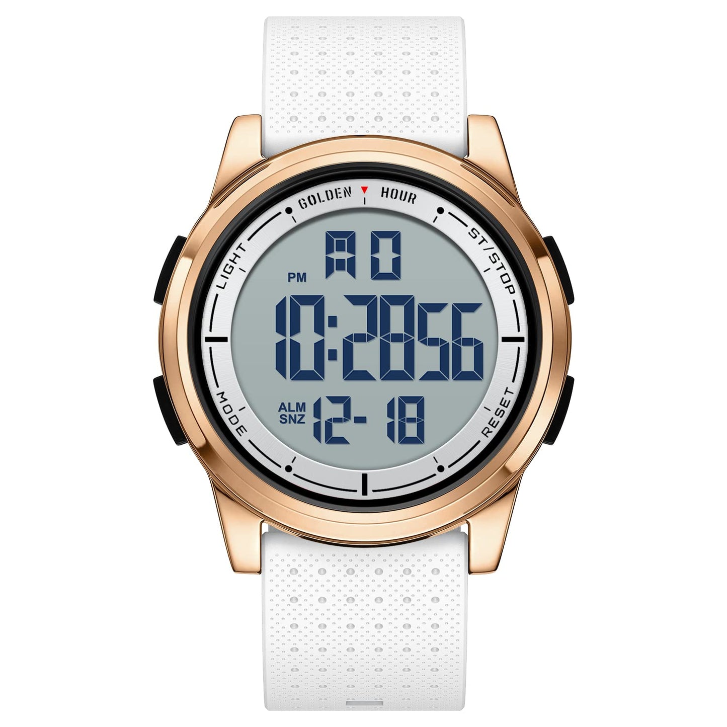 HOTGOLDEN HOUR Ultra-Thin Minimalist Sports Waterproof Digital Watches Men with Wide-Angle Display Rubber Strap Wrist Watch for Men Women