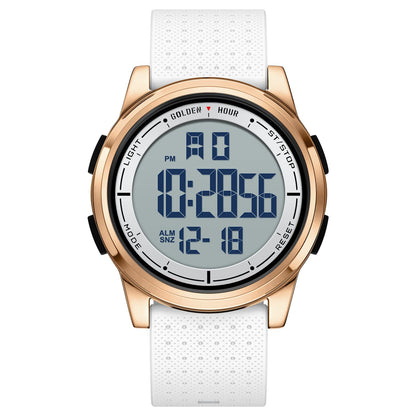 HOTGOLDEN HOUR Ultra-Thin Minimalist Sports Waterproof Digital Watches Men with Wide-Angle Display Rubber Strap Wrist Watch for Men Women