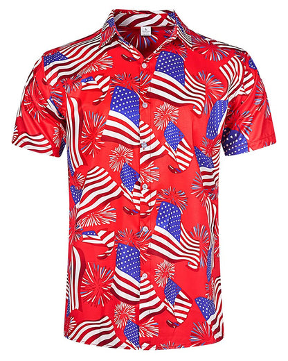 HOTuideazone Mens Funny Hawaiian Shirts 3D Graphic Button Down Short Sleeve Tropical Holiday Beach Aloha Shirt