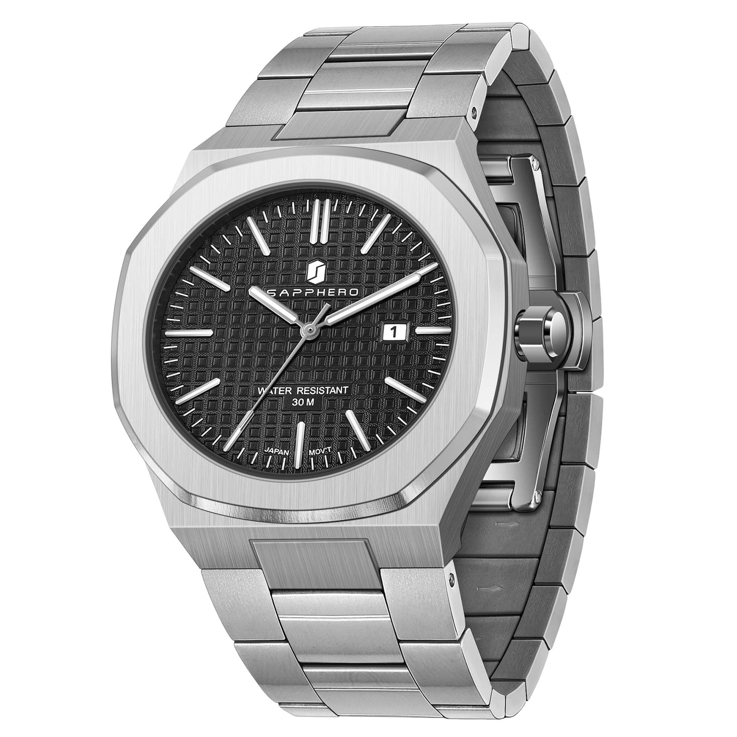 HOTSAPPHERO Mens Watches Stainless Steel Quartz Watch for Men Waterproof Date Clock Fashion Business Wristwatch Gift for Men