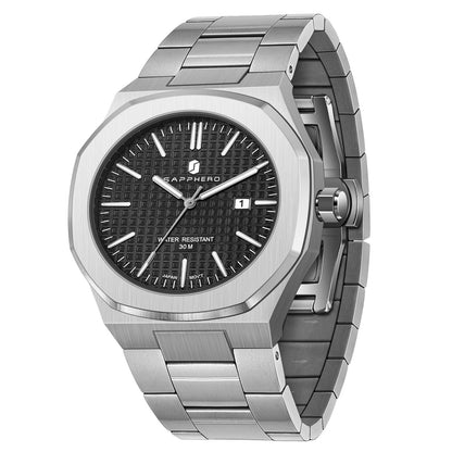 HOTSAPPHERO Mens Watches Stainless Steel Quartz Watch for Men Waterproof Date Clock Fashion Business Wristwatch Gift for Men