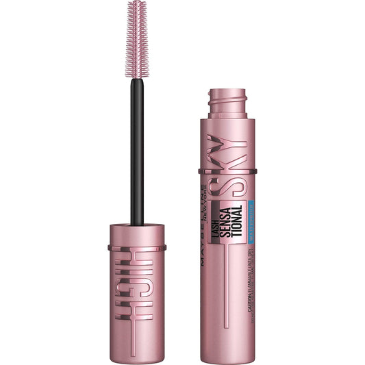 HOTMaybelline Lash Sensational Sky High Waterproof Mascara Makeup, Volumizing, Lengthening, Defining, Curling, Multiplying, Buildable Formula, Very Black, 1 Count