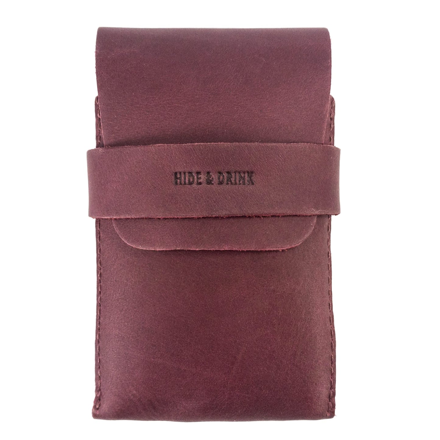 HOTHide & Drink, Classic Case for Playing Cards (Not Included) Secure Storage, Playing Deck Holder, Travel Accessory, Full Grain Leather, Handmade, Bourbon Brown