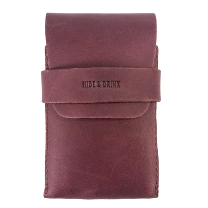 HOTHide & Drink, Classic Case for Playing Cards (Not Included) Secure Storage, Playing Deck Holder, Travel Accessory, Full Grain Leather, Handmade, Bourbon Brown