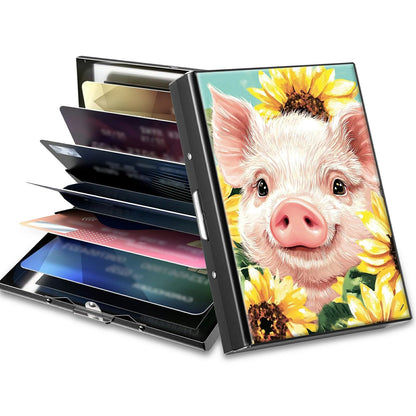 HOTCute Credit Card Holder with Zipper, Crow Skull RFID-Blocking Card Case Small Wallet for Women Men, Multi-slot Card Organizer Case Travel Accordion Wallet