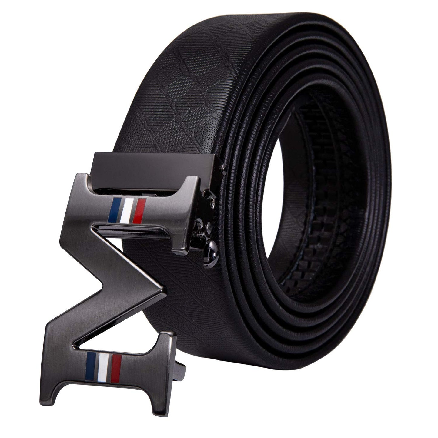 HOTDubulle Designer Mens Belts, Sliding Automatic Buckle Ratchet Dress Belt TOP Genuine Leather Strap Gifts