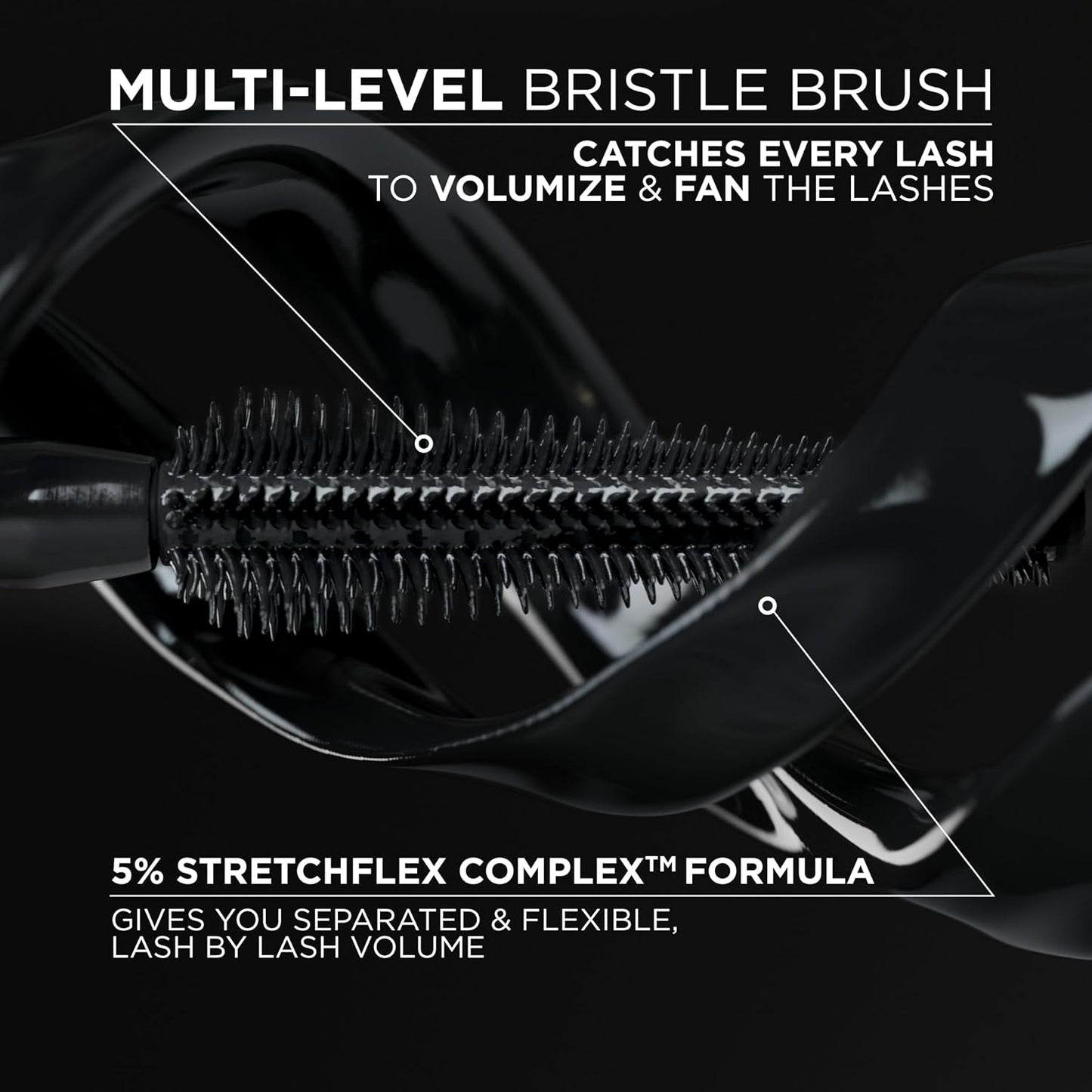 HOTL'Oreal Paris Voluminous Panorama Mascara, Volumizing and Lengthening Mascara, Washable Longwear and Smudge Resistant Make Up, Blackest Black, 0.33 Fl Oz
