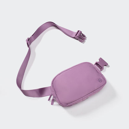 HOTPander Two Way Zipper Fanny Pack Nylon Everywhere Belt Bag for Women, Water Repellent Waist Packs, Crossbody Bags with Adjustable Strap (Light Purple).