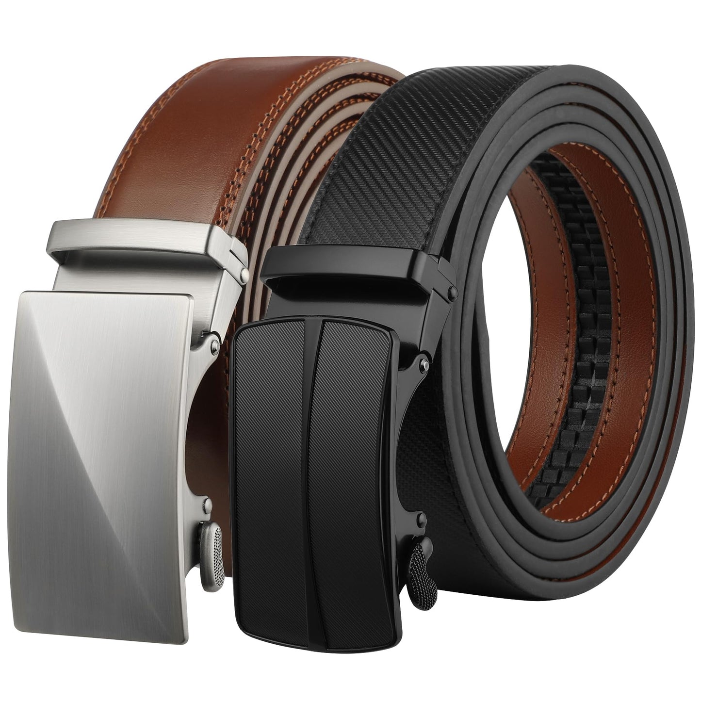 HOTLavemi Men's Real Leather Ratchet Dress Casual Belt, Cut to Exact Fit,Elegant Gift Box