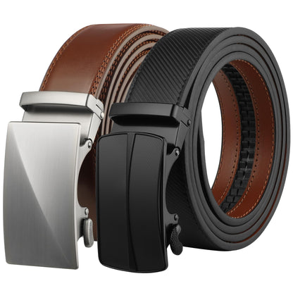 HOTLavemi Men's Real Leather Ratchet Dress Casual Belt, Cut to Exact Fit,Elegant Gift Box