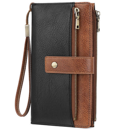 HOTGOIACII Wallet for Women RFID Blocking Card Holder Large Capacity Trifold Leather Wristlet Wallets Teal
