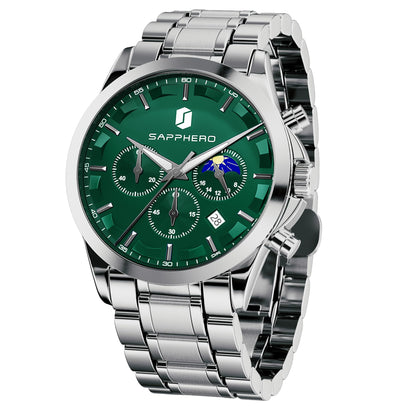 HOTBENYAR Mens Watches Analog Quartz Chronograph Waterproof Wrist Watches for Men Fashion Business Work Casual Sport Designer Dress Watch with Calendar Elegant Gifts for Men