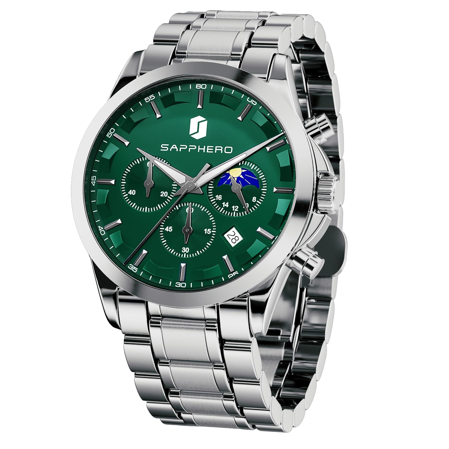 HOTBENYAR Mens Watches Analog Quartz Chronograph Waterproof Wrist Watches for Men Fashion Business Work Casual Sport Designer Dress Watch with Calendar Elegant Gifts for Men