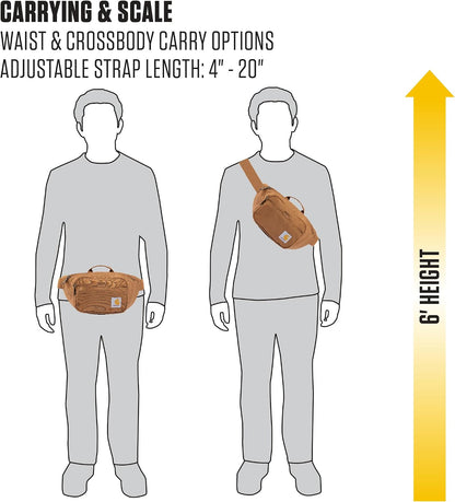 HOTCarhartt Classic Adjustable Sling Bag, Durable, 600-Denier Water Resistant Hip Pack