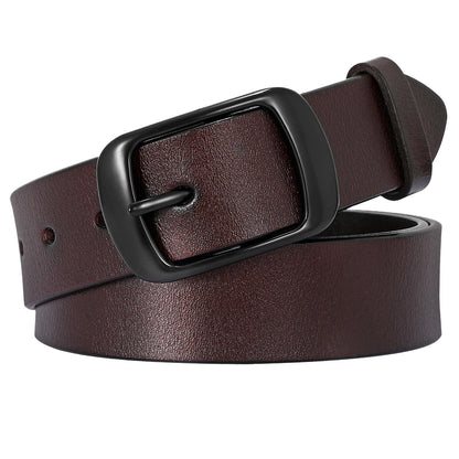 HOTSUOSDEY Women Belts For Jeans Dresses Pants Ladies Leather Waist Belt with Elegant Buckle, Width 1.3"