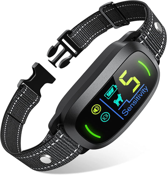 HOTFAFAFROG Dog Bark Collar, Rechargeable Smart Collar, Anti Barking Training Collar with 5 Adjustable Sensitivity Beep Vibration, Bark Collar for Large Medium Small Dogs (Black)