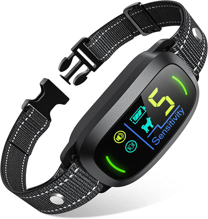 HOTFAFAFROG Dog Bark Collar, Rechargeable Smart Collar, Anti Barking Training Collar with 5 Adjustable Sensitivity Beep Vibration, Bark Collar for Large Medium Small Dogs (Black)