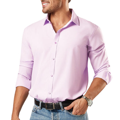 HOTDress Shirts for Men Big and Tall(XL Big-6XL Big Tall) Button Down Long Sleeve Business Casual Collared Shirt