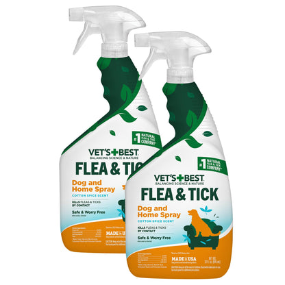HOTVet’s Best Indoor Flea and Tick Spray – Dog Flea and Tick Treatment for Home, Plant-Based Formula with Natural Oils, Kills Fleas, Eggs & Ticks on Contact, Made in USA, 32 oz | Plant-Based Flea & Tick Spray, Kills Fleas, Eggs & Ticks on Contact, Natural