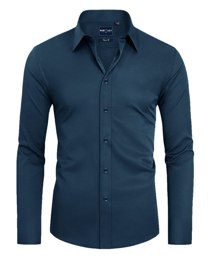 HOTAlimens & Gentle Slim Fit Dress Shirts for Men Long Sleeve Stretch Stain Proof Wrinkle Free Button Down Shirts Formal Shirts