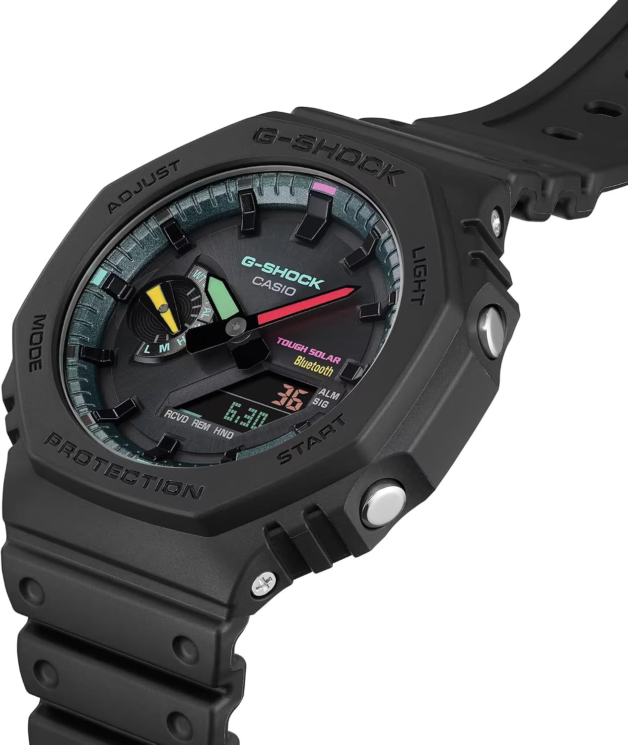HOTG-Shock Casio 2100 Series Analog-Digital Multi-Color Black Resin Watch 48.5mm - GAB2100MF-1A