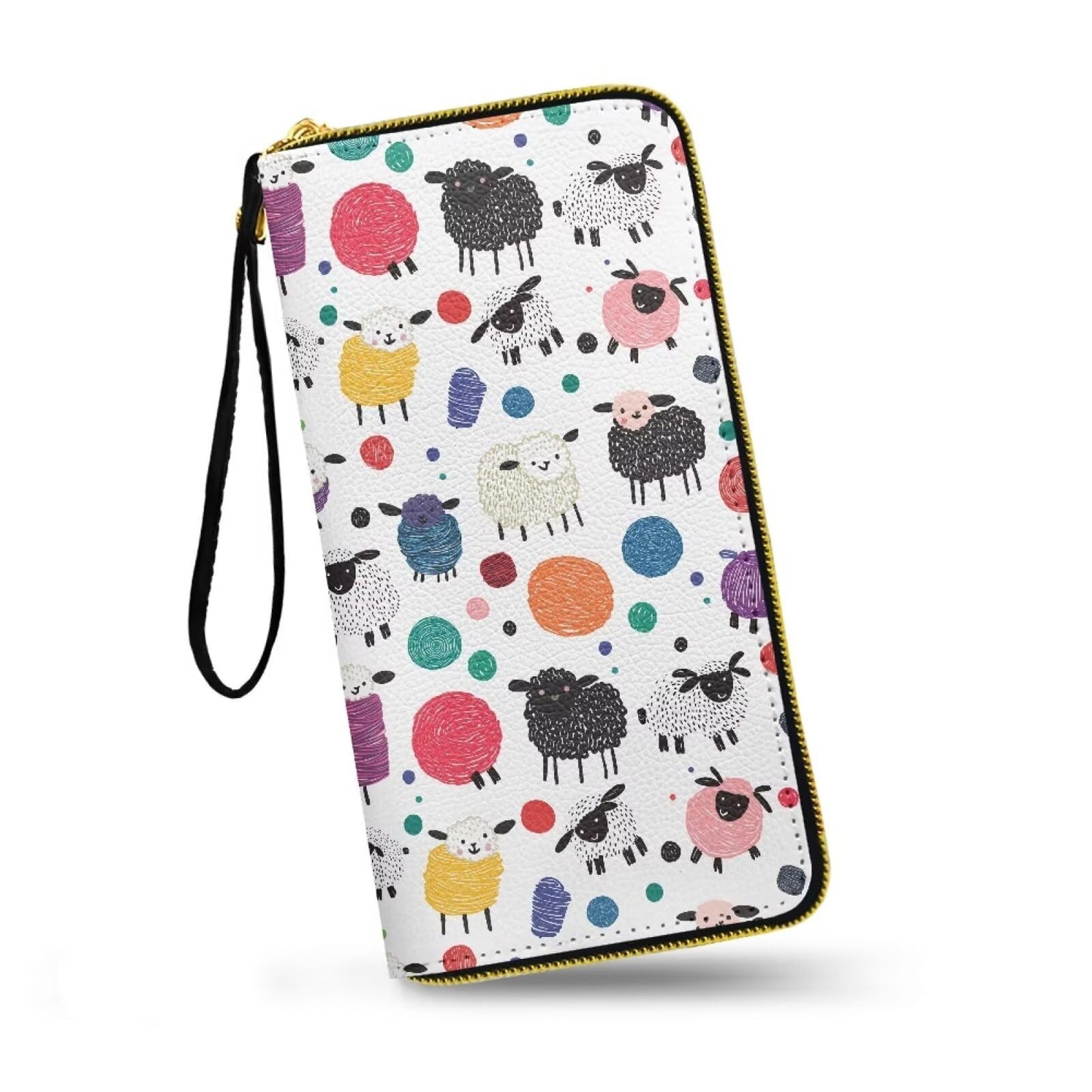 HOTMacaw Bird Lover Print Womens Wallet Leather Zip Around Wallet Tropical Forest Scarlet Macaw Parrot Long PU Leather Card Organizer Clutch with Wristlet