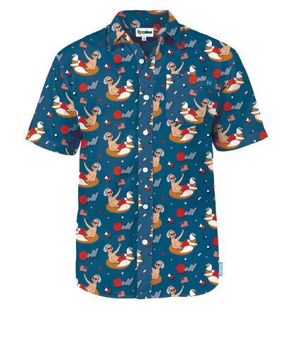 HOTTipsy Elves Patriotic Shirts for Men - USA Short Sleeve Button Up American Flag Shirts for Men for 4th of July