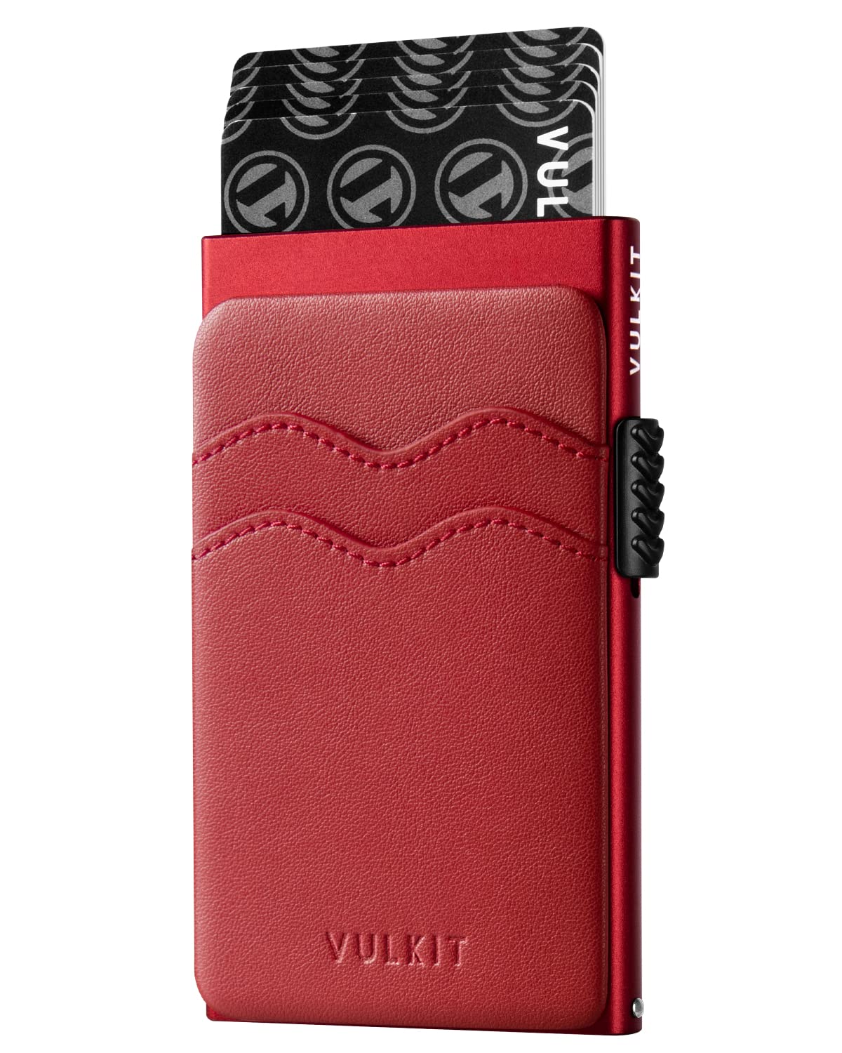HOTVULKIT Credit Card Holder Minimalist Slim Pop Up Wallet with Leather Slots RFID Blocking for Men and Women Holds 7 Cards and Notes Rose