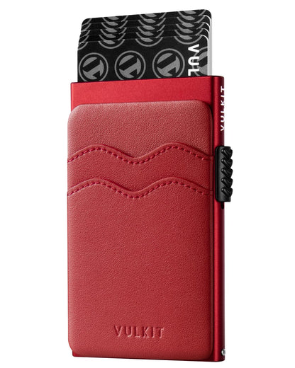 HOTVULKIT Credit Card Holder Minimalist Slim Pop Up Wallet with Leather Slots RFID Blocking for Men and Women Holds 7 Cards and Notes Rose