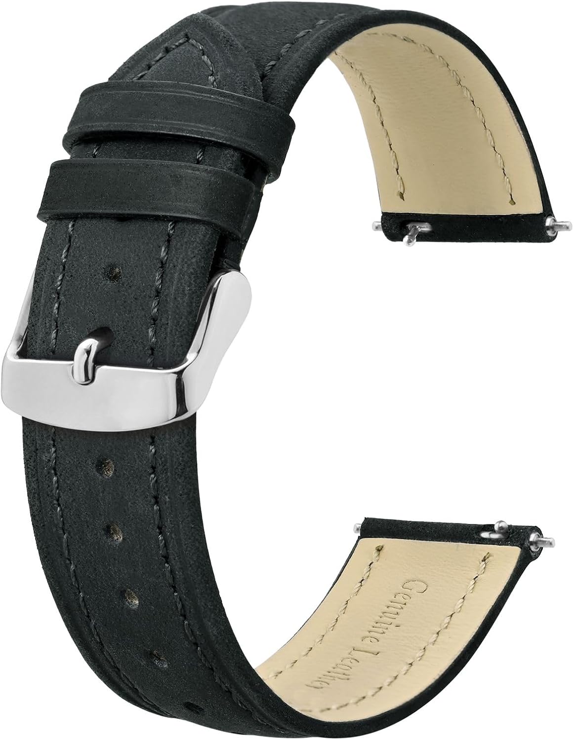 HOTBISONSTRAP Extra Long Watch Bands 18mm 20mm 22mm 24mm, Leather Watch Straps for Men, XL Replacement Strap for Large Wrists