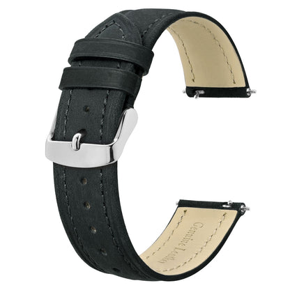 HOTBISONSTRAP Extra Long Watch Bands 18mm 20mm 22mm 24mm, Leather Watch Straps for Men, XL Replacement Strap for Large Wrists