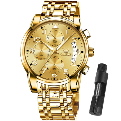 HOTOLEVS Mens Watches Waterproof Stainless Steel Adjustable Bracelet Watch Quartz Analog Watch for Men Fashion Business Classic Mens's Wrist watch's Casual Watches Gold/Blue/Black/White/Face/Dial