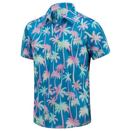 HOTEUOW Men's Hawaiian Shirt Short Sleeve Printed Button Down Beach Shirts