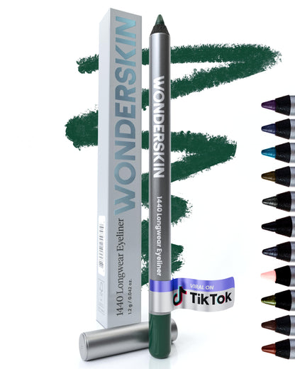 HOTWonderskin Eyeliner Pencil, 1440 Longwear Deep Black Eyeliner Pencil - Waterproof, Sharpenable & Smudge Proof (Liquorice)