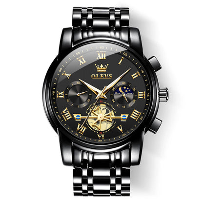 HOTOLEVS Watches Men Waterproof Luxury Big Face Mens Watch Stainless Steel Quartz Analog Dress Watches for Men Luminous Multifunction Man Watch Relojes De Hombre