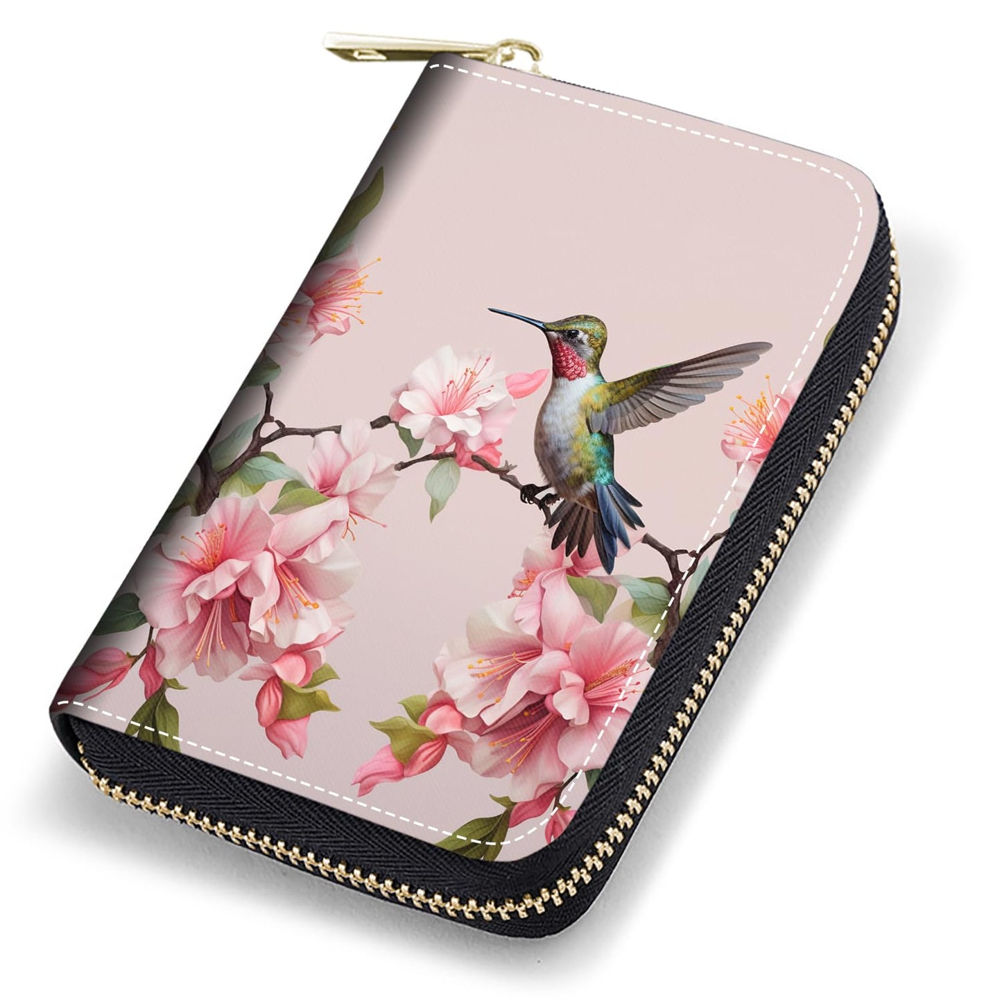 HOTCredit Card Holder Wallets for Women, RFID Blocking Small Leather Card Case Wallet with Zipper Accordion Wallets, Floral Quote Bible Verse Psalm 46:10